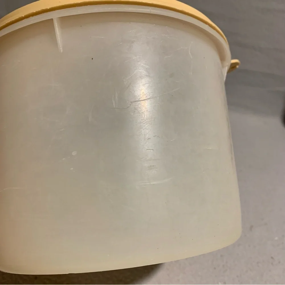 Vintage Beige Tupperware Round Storage Container Canister